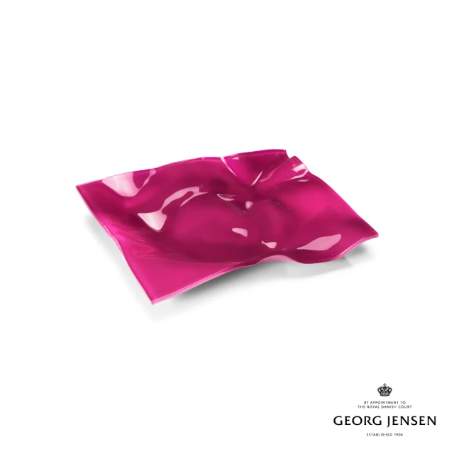 【Georg Jensen 喬治傑生】Verner Panton 系列 托盤-粉紅色(粉色玻璃 托盤)