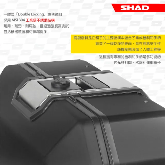 【SHAD】機車用 可攜快拆行旅-強化鋁箱-霧黑版(原廠公司貨 TR37-B 黑鋁版-不含底座)