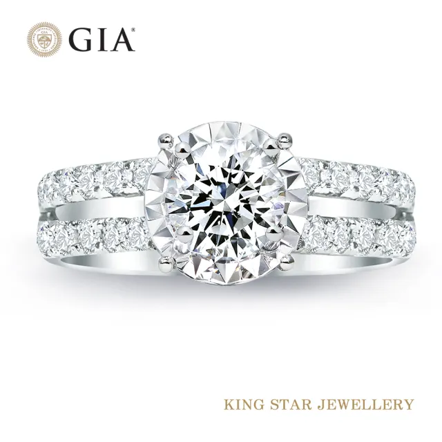 【King Star】GIA 一克拉 Dcolor 鉑金台 鑽石戒指 愛戀(3克拉視覺效果)