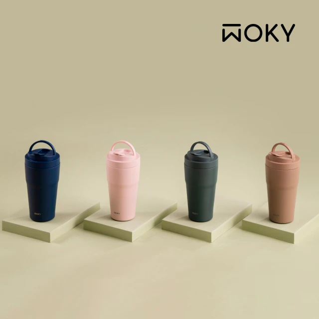 【WOKY 沃廚】二代渾圓杯 雙層陶瓷款550ml(隨行杯/吸管杯/保溫杯/保溫瓶;不附吸管)