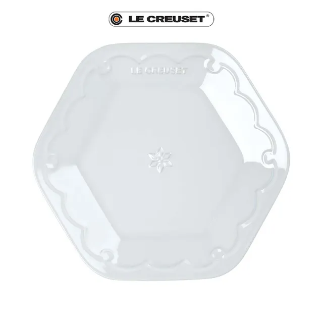 【Le Creuset】瓷器雪藏時光系列六角盤25cm(珠光白/無花果/貝殼粉 3色選1)