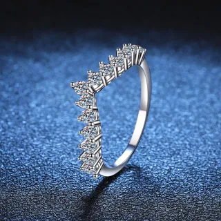 【巴黎精品】現貨+預購 莫桑鑽石戒指飾品配件925純銀戒指婚戒鑽戒(0.78克拉對戒莫桑鑽戒指a1cn148)