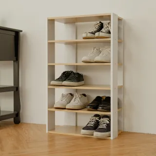 【ikloo】北歐風五層木質鞋櫃(開放式鞋櫃 置物櫃)