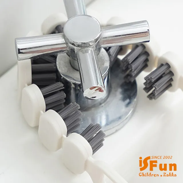 【iSFun】水龍頭清潔 彎曲縫隙衛浴硬毛刷2入(浴室廚房清潔)