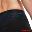 【SPEEDO】男 運動及膝壓縮泳褲 END+ MAX(黑/線條藍)