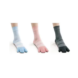 【BODY-K】拇指外翻 笠原巖老師研發 健康調整襪 條紋襪1雙(日本專利 拇指 腳趾 外翻 加壓 男襪 女襪 中筒)