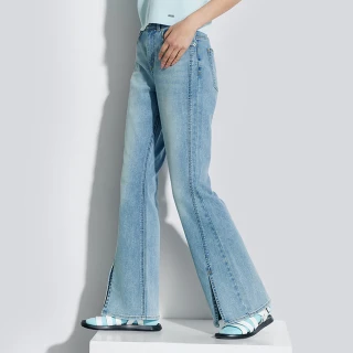 【GAP】女裝 高腰喇叭牛仔褲-淺藍色(874407)