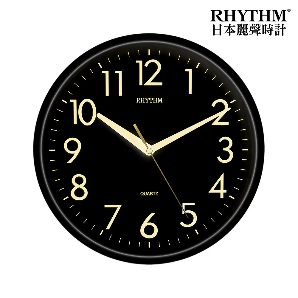 【RHYTHM 麗聲】現代居家風格經典款10吋掛鐘(尊爵黑)