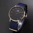 【Daniel Wellington】Daniel Wellington帆布風格時尚腕錶黑+帆布藍-36mm-DW00100281