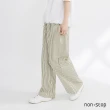 【non-stop】舒適條紋綁帶寬褲-2色