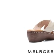 【MELROSE】美樂斯 簡約率性交叉寬帶全真皮厚底拖鞋(白)