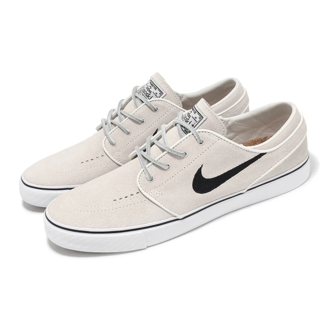 NIKE 耐吉 滑板鞋 SB Zoom Janoski OG+ 男鞋 女鞋 米白 黑 麂皮 運動鞋 休閒鞋(FD6757-100)