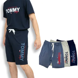 【Tommy Hilfiger】側邊LOGO 大尺碼 Tommy Hilfiger 短褲 棉短褲 鬆緊 無刷毛 鬆緊褲(棉短褲9193CA4)
