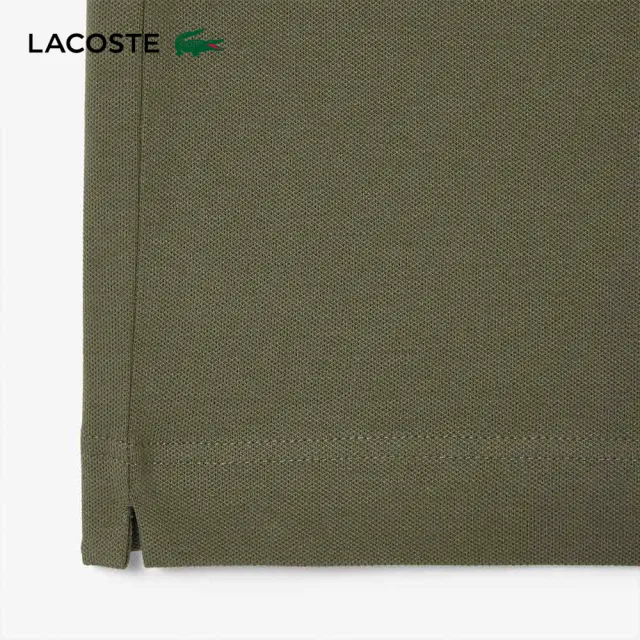 【LACOSTE】男裝-撞色滾邊短袖Polo衫(坦克綠)