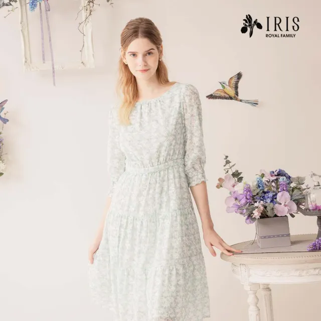 【IRIS 艾莉詩】雪紡繡花洋裝-2色(42606)