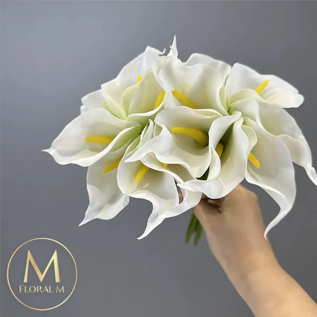 【Floral M】氣質仙女黃蕊白海芋仿真花花材 （5入組）(人造花/塑膠花/假花/裝飾花)