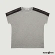 【Hang Ten】女裝-單面棉斜肩連袖蕾絲織條休閑短袖T恤(灰花紗)