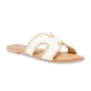 【steve madden】ZIGZAG 編織皮革H拖鞋(白色)