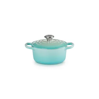 【Le Creuset】典藏琺瑯鑄鐵鍋圓鍋  18cm(薄荷綠-鋼頭)