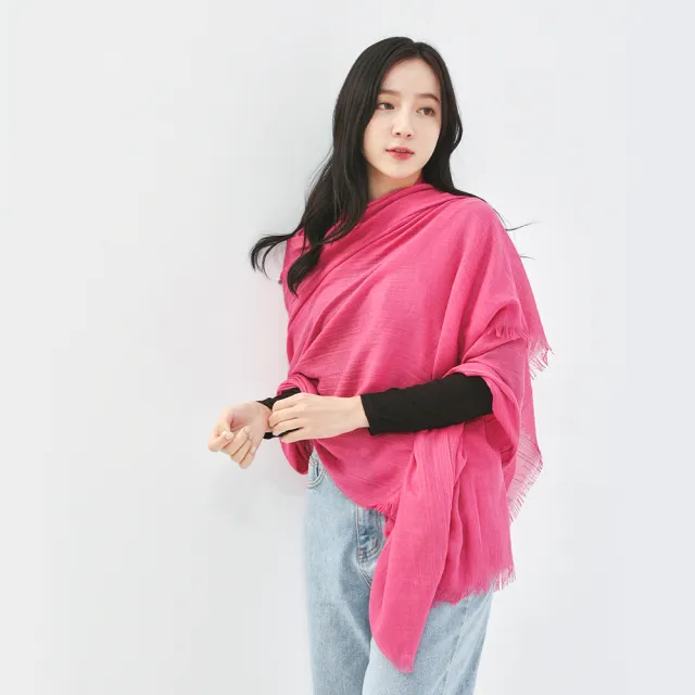 【KISSDIAMOND】韓系INS素面棉麻圍巾(保暖披肩/KDM-A007)