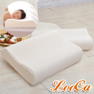 【LooCa】買1送1 護頸人體工學乳膠枕頭(速)