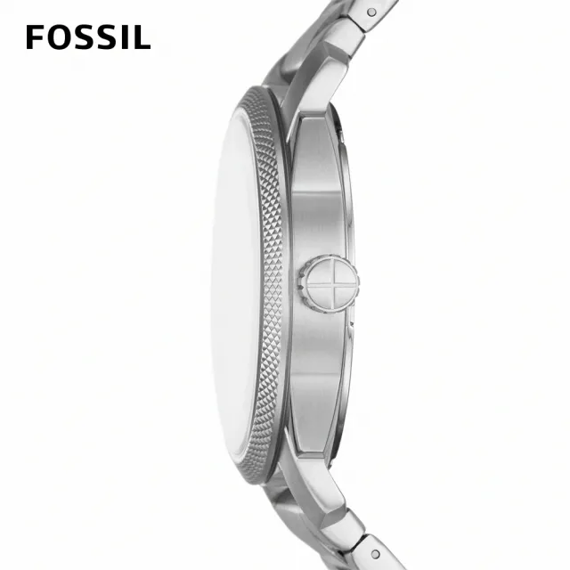 【FOSSIL 官方旗艦館】Machine 簡約日期顯示經典男錶 銀色不鏽鋼鍊帶 指針手錶 42MM FS5899