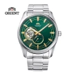 【ORIENT 東方錶】SEMI-SKELETON系列 藍寶石鏤空機械錶 鋼帶款 綠色 40.8mm(RA-AR0008E)