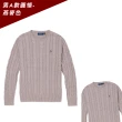 【RALPH LAUREN】RL POLO 經典圓領刺繡小馬純棉麻花針織毛衣 上衣-多色組合(平輸品/必備百搭)