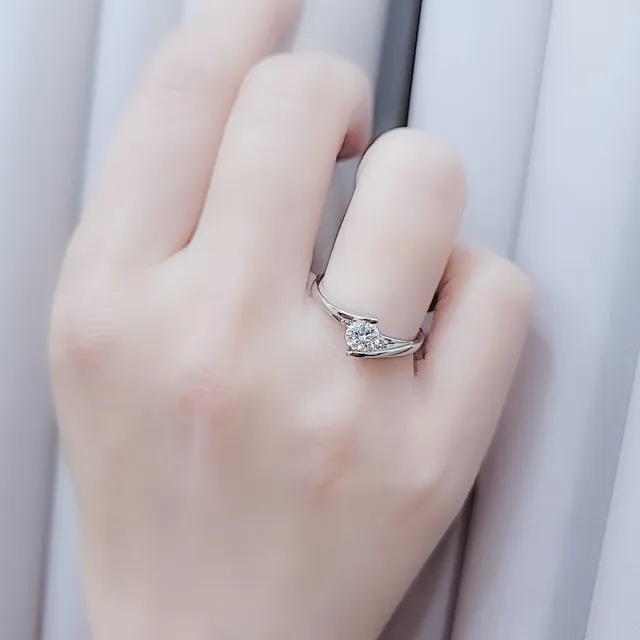 【彩糖鑽工坊】50分鑽石 18K 鑽石戒指(鑽石 斜夾鑲 鑽戒)