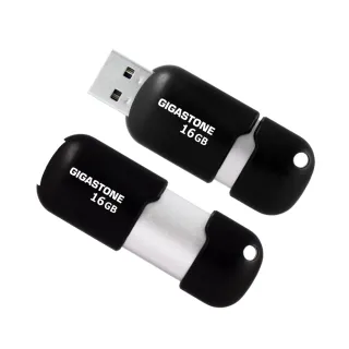 【GIGASTONE 立達】16GB USB2.0 黑銀膠囊隨身碟 U207S 超值2入組(16G隨身碟  原廠保固五年)