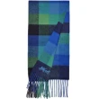 【COACH】藍X綠X黑蘇格蘭格紋羊毛圍巾