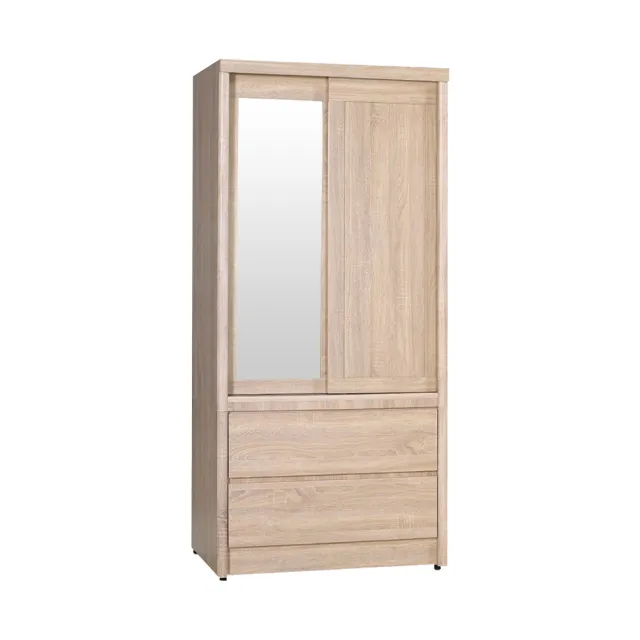 【IHouse】北歐風鏡面3x6尺推門衣櫃(衣櫥)