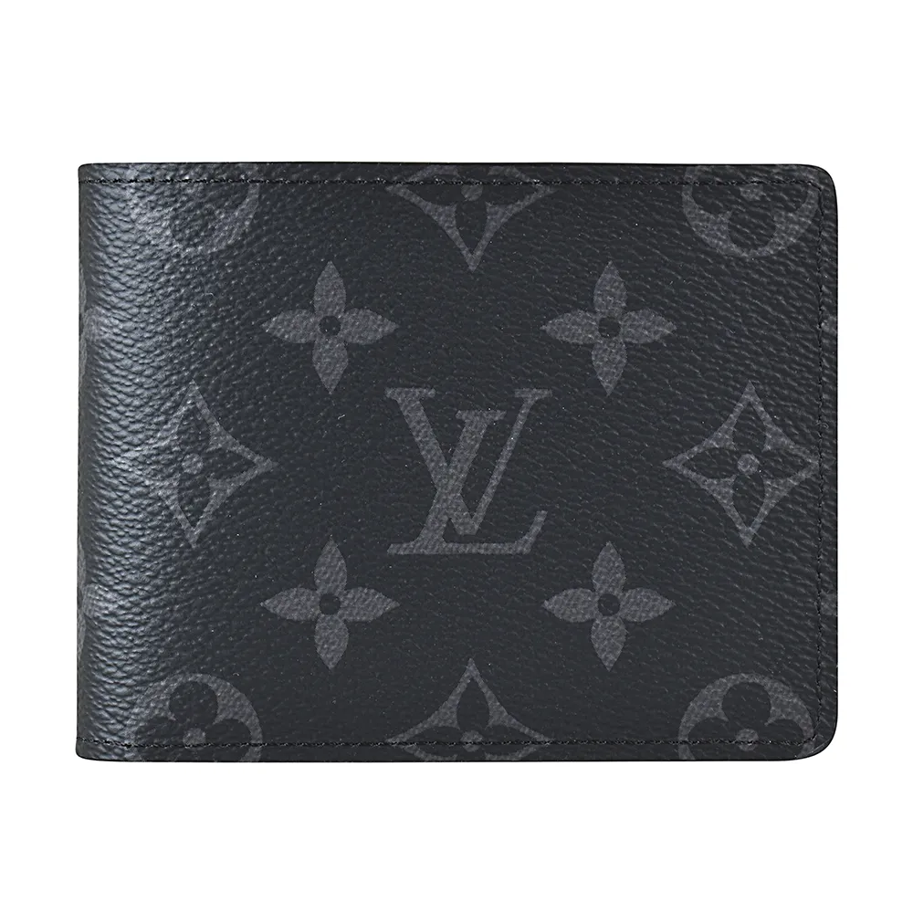 【Louis Vuitton 路易威登】LV M62294經典Monogram Eclipse帆布花紋SLENDER對折短夾(黑)