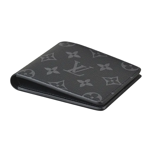 【Louis Vuitton 路易威登】LV M62294經典Monogram Eclipse帆布花紋SLENDER對折短夾(黑)