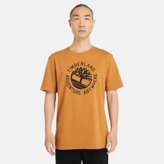 【Timberland】男款小麥色標語Logo短袖T恤(A2Q4AP47)