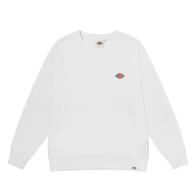 【Dickies】女款白色純棉經典三色Logo大學T｜DK011036C4D