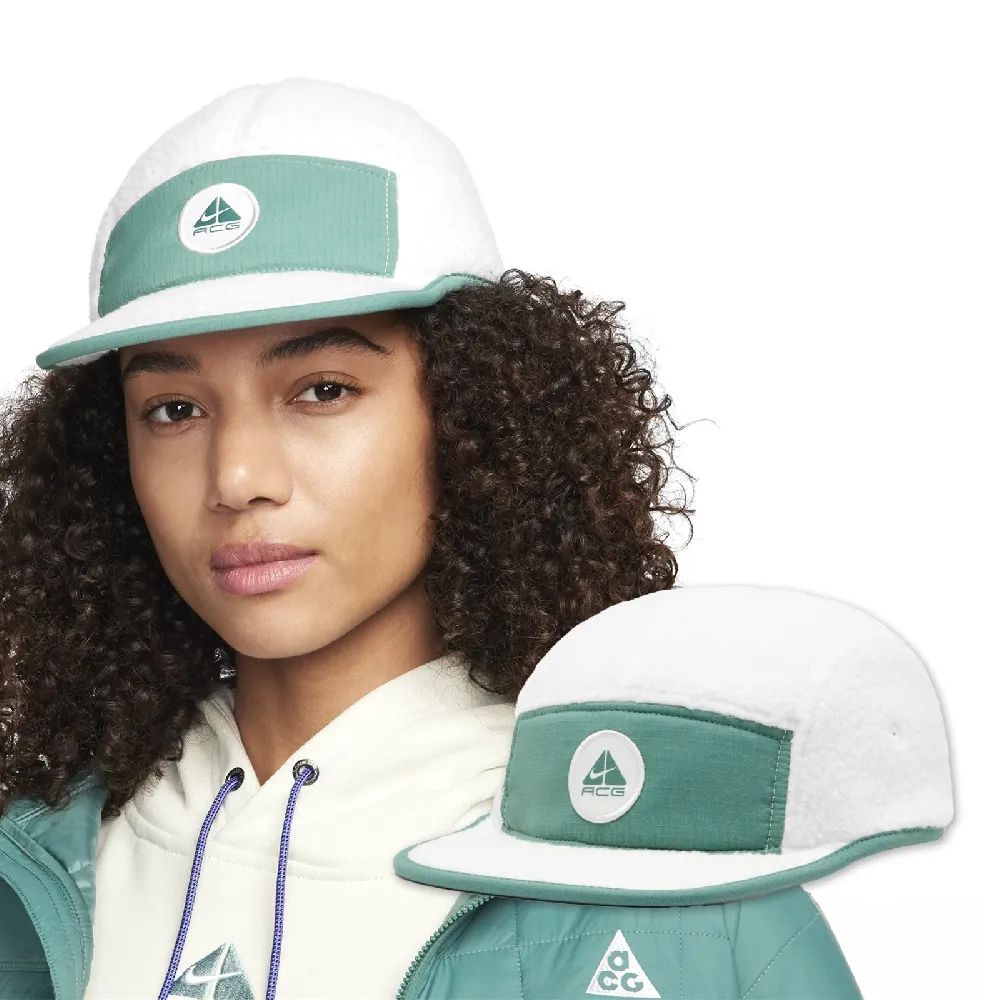 NIKE 耐吉】棒球帽Fly ACG Cap 白綠保暖毛絨可調帽圍老帽帽子(FN4411 