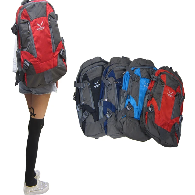 SNOW.bagshop 後背包大容量二主袋+外袋共四層防水尼龍布附雨罩胸扣可A4資料夾