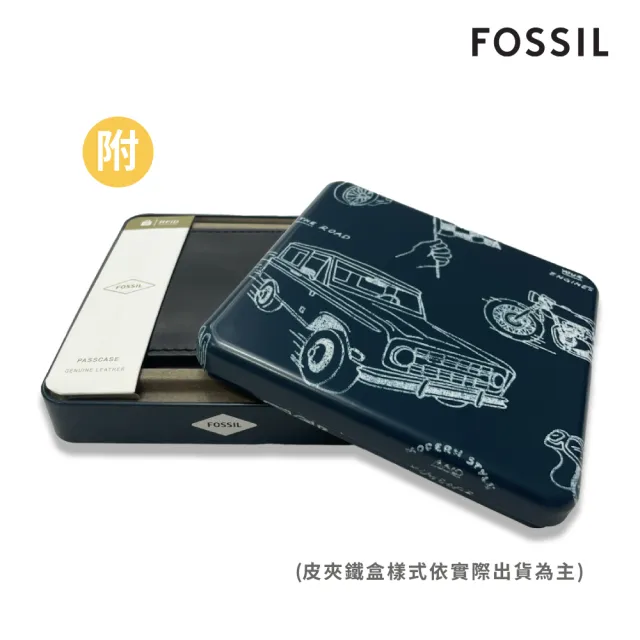 【FOSSIL 官方旗艦館】Westover 真皮輕巧短夾-咖啡色 ML4642210(禮盒組附鐵盒)