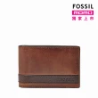 【FOSSIL 官方旗艦館】Quinn 真皮鈔票夾式短夾-咖啡色 ML3650200(禮盒組附鐵盒)