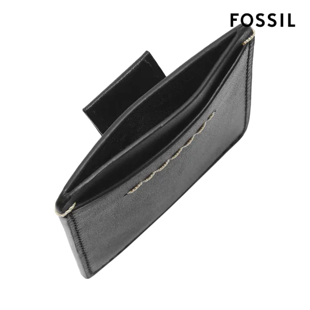 【FOSSIL 官方旗艦館】Westover 真皮直式卡夾-黑色 ML4585001(禮盒組附鐵盒)