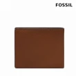 【FOSSIL 官方旗艦館】Anderson 波浪造型真皮零錢袋短夾-咖啡色 ML4579210(禮盒組附鐵盒)