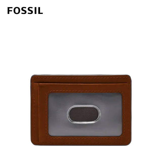 【FOSSIL 官方旗艦館】Everett 真皮證件卡夾-咖啡色 ML4398210(禮盒組附鐵盒)