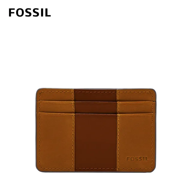 【FOSSIL 官方旗艦館】Everett 真皮證件卡夾-咖啡色 ML4398210(禮盒組附鐵盒)