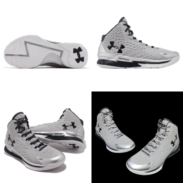 【UNDER ARMOUR】籃球鞋 Curry 1 BHM 男鞋 灰 銀 運動鞋 黑人歷史月 UA(3026279100)