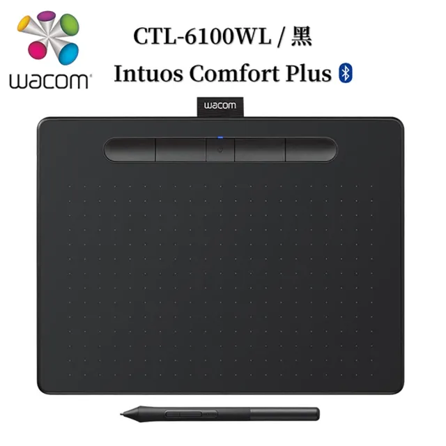 【Wacom】Intuos Comfort Plus Medium 藍牙繪圖板-黑色(CTL-6100WL/K0-C)