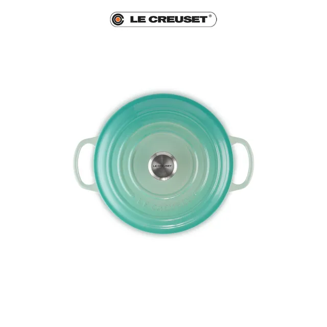 【Le Creuset】典藏琺瑯鑄鐵鍋圓鍋 20cm(薄荷綠-鋼頭)