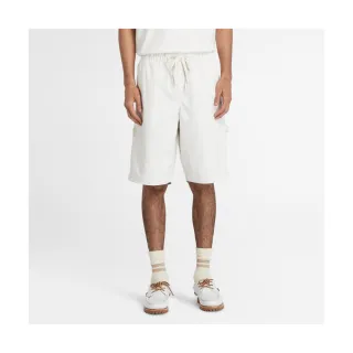 【Timberland】男款白色水洗厚磅工裝短褲(A5TM7CR3)