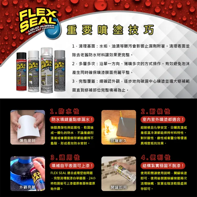 【FLEX SEAL】FLEX SEAL 萬用止漏劑(防水噴劑/共四色)