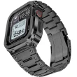【Amband】Apple Watch 專用保護殼 黑色軍規級全不鏽鋼殼帶(44mm - Apple Watch 6 / SE / 5 / 4)